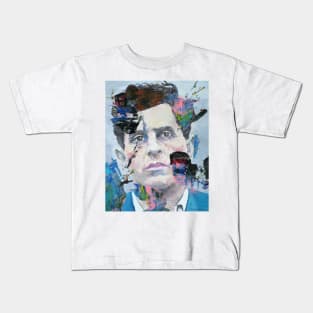 LUDWIG WITTGENSTEIN oil and acrylic portrait Kids T-Shirt